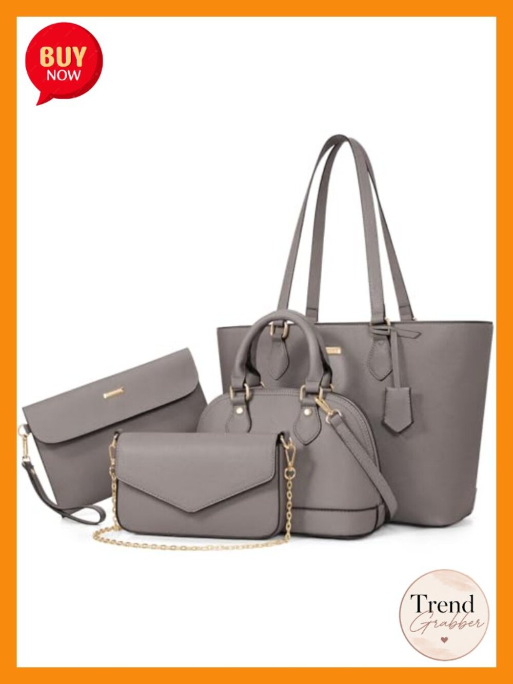 4PCS Women's Handbag Set Tote Crossbody Shoulder Bags Purse Set with Wallet
